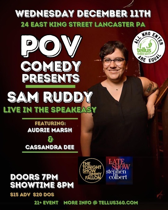 Pov Comedy Presents Sam Ruddy Dec 11th Tellus360 Handstamp Pov Comedy Presents Sam Ruddy Dec 11th Tellus360 Handstamp