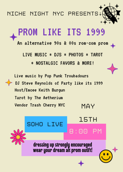Niche Night / Prom like its 1999 Logo