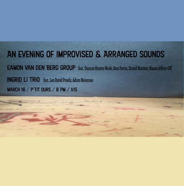 Eamon van den Berg Group + Ingrid Li Trio/ An Evening of Improvised & Arranged Sounds Logo