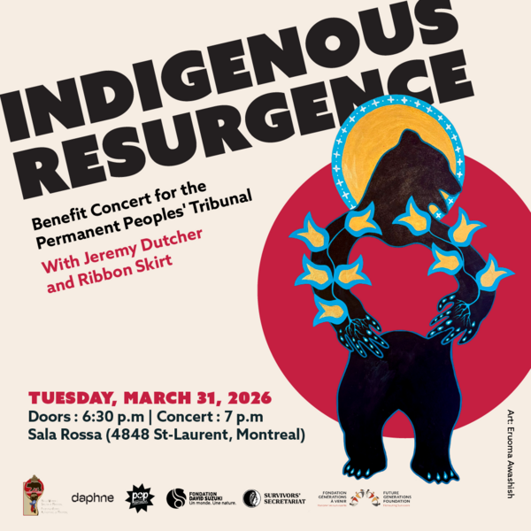 Indigenous Resurgence: Benefit Concert for Permanent Peoples Tribunal with Jeremy Dutcher and Ribbon Skirt  Logo