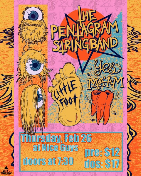 Pentagram String Band w/ Littlefoot and Yes Ma'am Logo