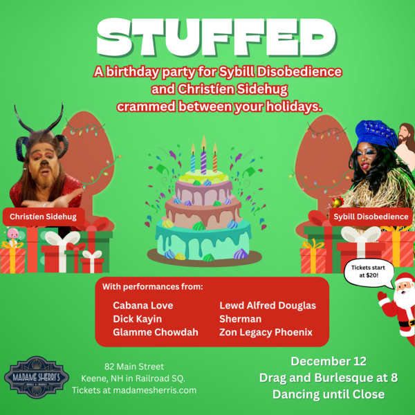 STUFFED: A Birthday Party For Sybill Disobedience & Christíen Sidehug Logo