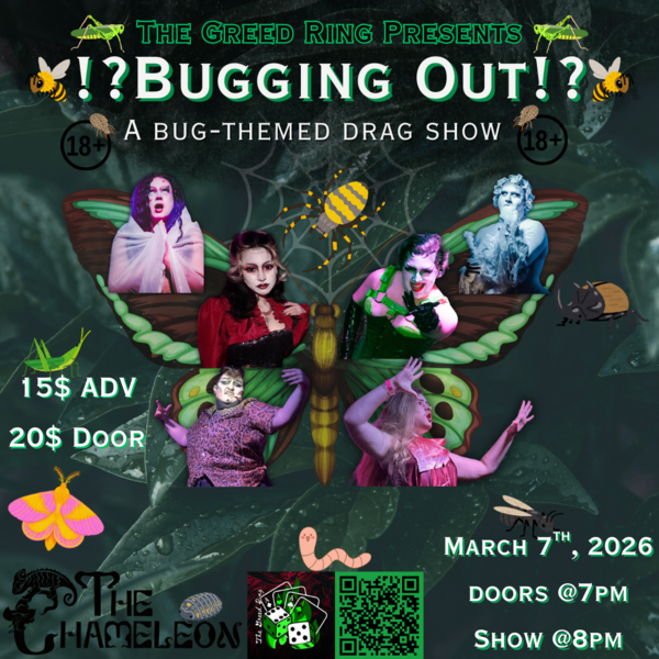!?Bugging Out?! | A Bug Themed Drag Show Logo
