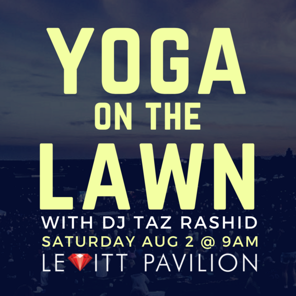 Yoga on the Lawn with DJ Taz Rashid Logo
