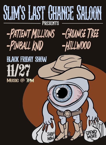 Hillwood // Grunge Tree // Pinball KND // Patient Millions Logo