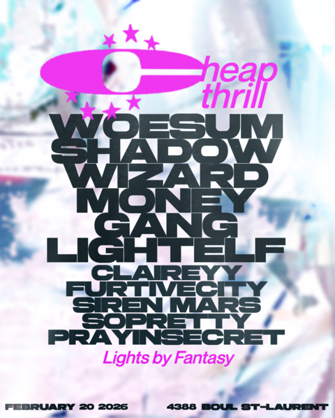 Cheap Thrill: Woesum + Shadow Wizard Money Gang. Logo