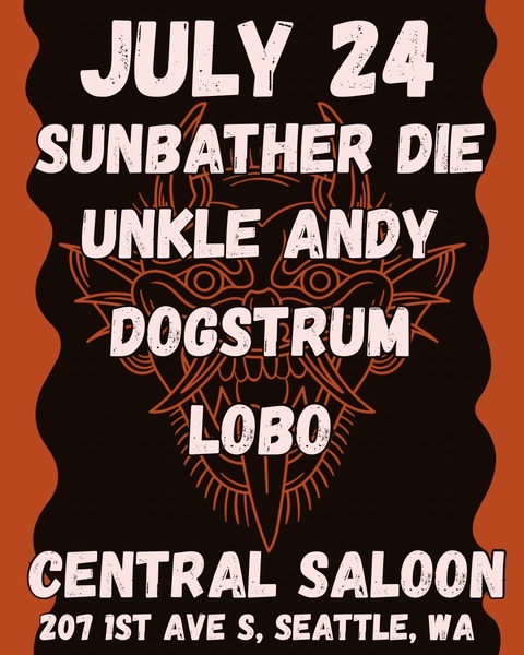 LOBO • Dogstrum • Unkle Andy • Sunbather Die Logo