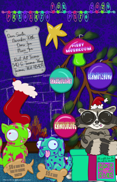 Real Art Tacoma Presents: Presents for Pets 2025 Logo
