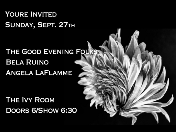 Angela Laflamme + Bela Ruino + Good Evening Folks Logo