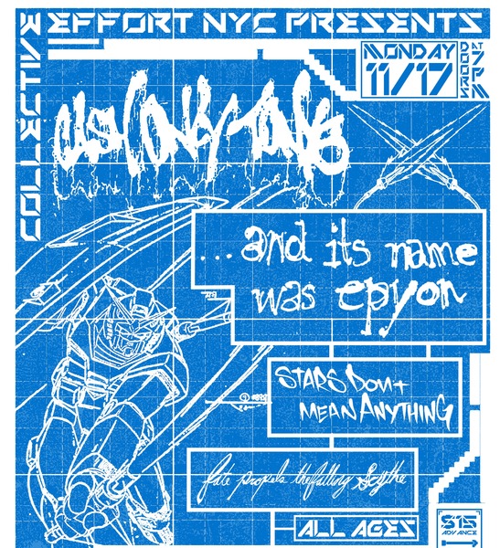7PM- Collective Effort NYC presents: Cash Only Tony's / and it's name was epyon.../ starsdontmeananything /fate propels / the falling scythe Logo