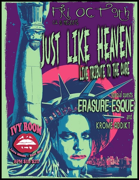 ERASURE-ESQUE (Erasure) + JUST LIKE HEAVEN (ultimate tribute to The Cure) + KRÖME ADDÏKT Logo