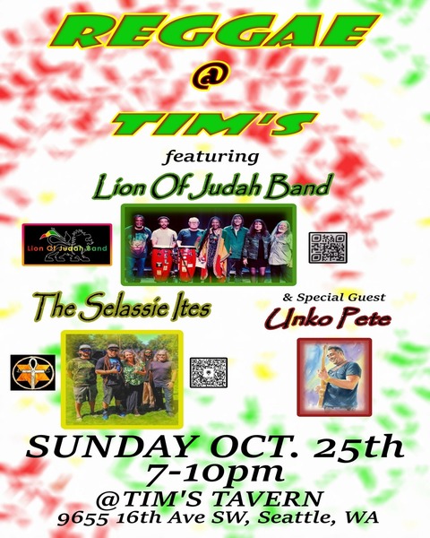 Rockin' Roots Reggae w/ Lion of Judah Band // The Selassie Ites // Unko Pete Logo