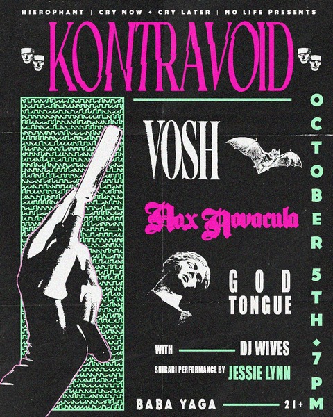 Kontravoid with VOSH, Nox Novacula and God Tongue Logo