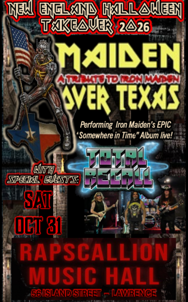Metal Halloween Masquerade Ball featuring Maiden Over Texas and Total Recall Logo