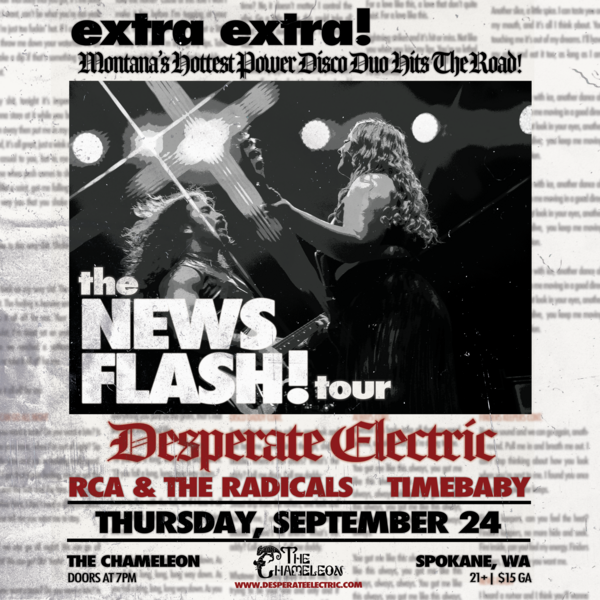 Desperate Electric with RCA and The Radicals & Time Baby Logo