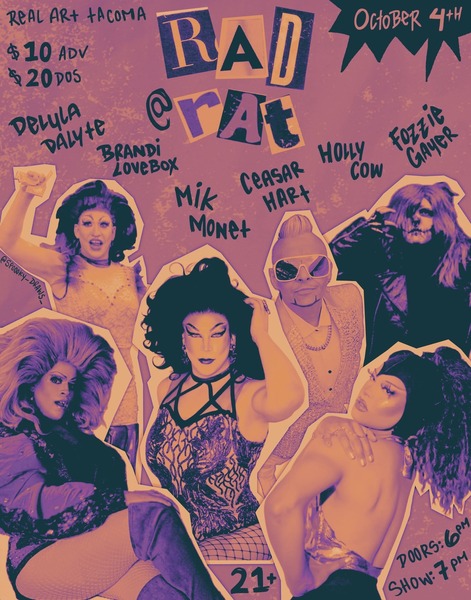 Real Art Tacoma Presents: RAD AT RAT Logo