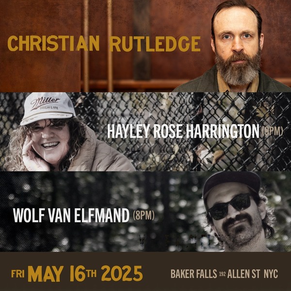 Christian Rutledge With Hayley Rose Harrington & Wolf Van Elfmand Logo