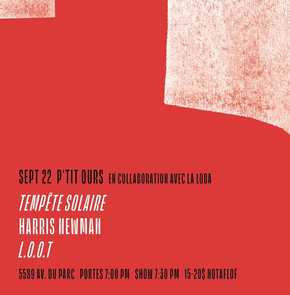 Negative Capabilities and La Loba Present:   Tempête Solaire + L.O.O.T + Harris Newman Logo