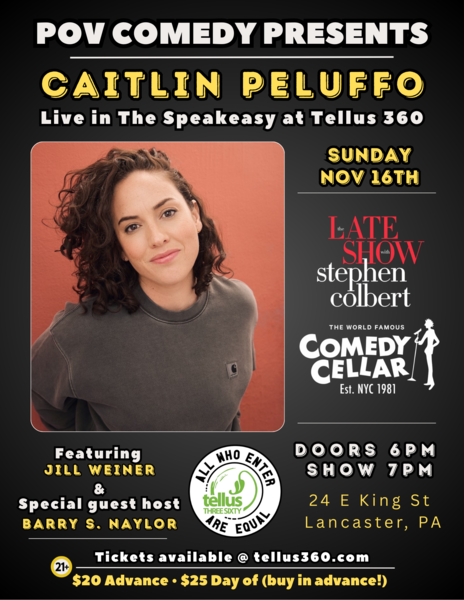POV Comedy presents Caitlin Peluffo Logo