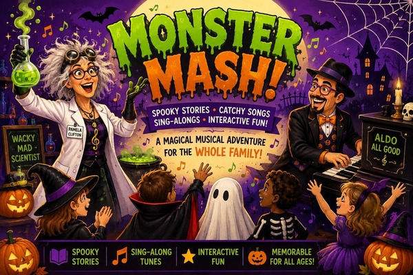 Kids' Matinee: The Monster Mash, a musical Halloween interactive experience Logo
