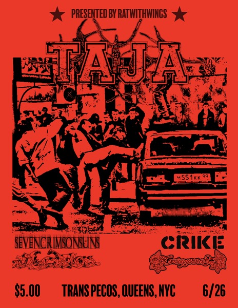 Ratwithwings Presents: Taja, Seven Crimson Suns, Crike, Myelins Sheath, Coming up Roses  Logo