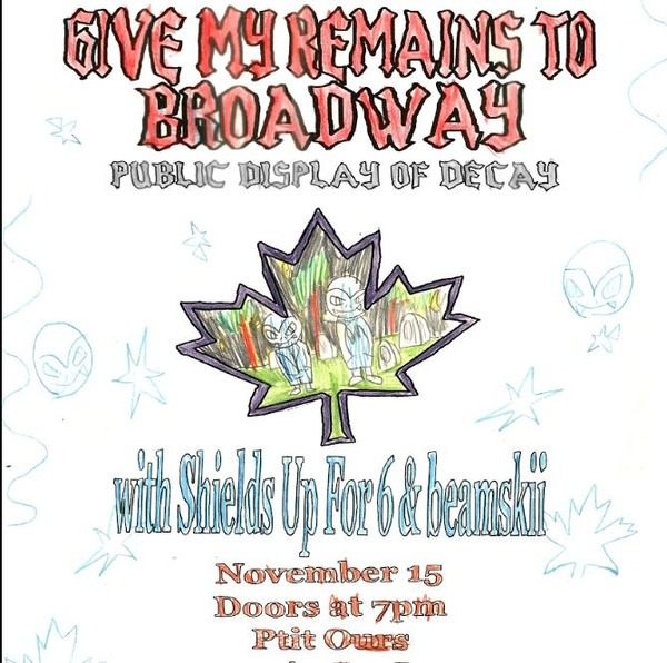 Give My Remains To Broadway Mini Canada Tour Logo