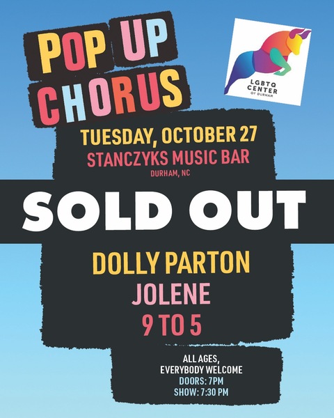 A Dolly Parton tribute event benefiting LGBTQ Center of Durham. Come sing! Logo