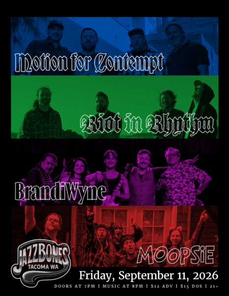 Motion For Contempt with Riot In Rhythm, Brandi Wyne and Moopsie Logo