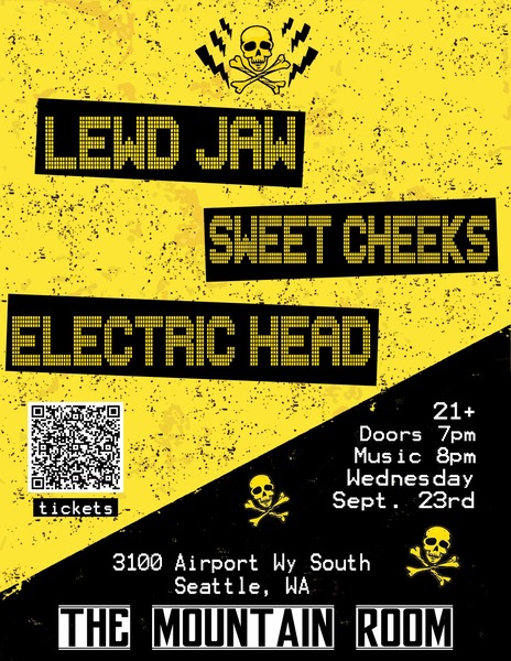 Lewd Jaw, Sweet Cheeks, Electric Head Logo