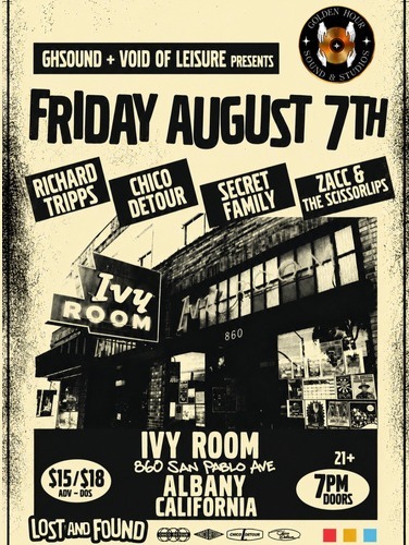 Richard Tripps + Chico Detour + Secret Family + Zacc & the Scissorlips Logo