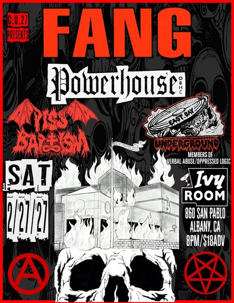 FANG + POWERHOUSE + PISS BAPTISM + EAST BAY UNDERGROUND (VERBAL ABUSE, OPPRESSED LOGIC) Logo