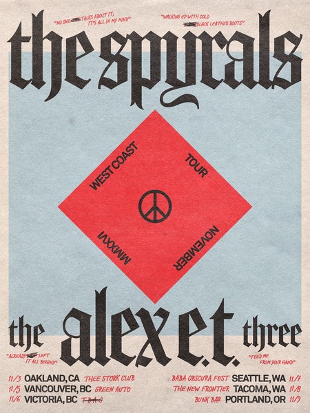 THE SPYRALS, ALEX E.T., LOW HUMS Logo