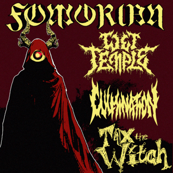 Fomorian, Wet Temple, Culmination, Tax the Witch Logo