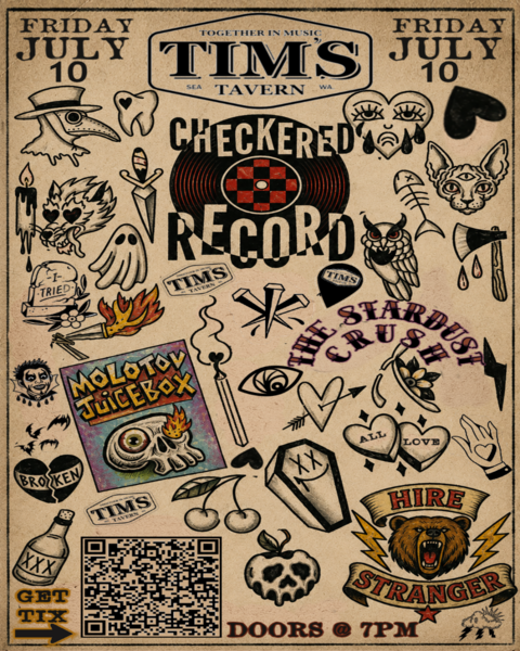 Stardust Crush // Checkered Record // Molotov Juicebox // Hire Stranger Logo