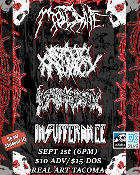 Real Art Tacoma Presents: Moldavite, Ectopic Pregnancy, Maldisdeun, Insufference  Logo