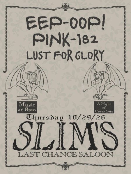 EEP-OOP! // Pink-182 // Lust for Glory Logo