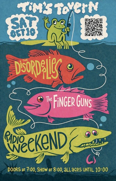 The Disorderlies // The Finger Guns // Radio Weekend Logo