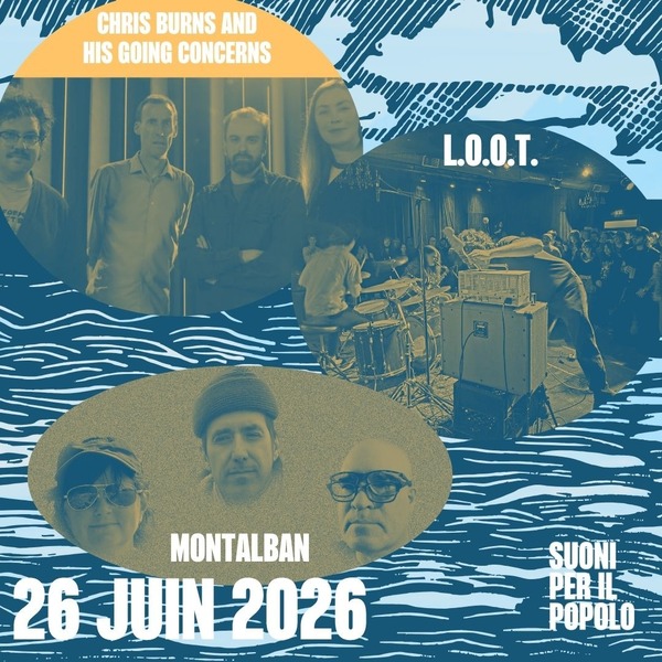 Chris Burns and His Going Concerns + L.O.O.T. + Montalban  + Vitamin Pink Logo