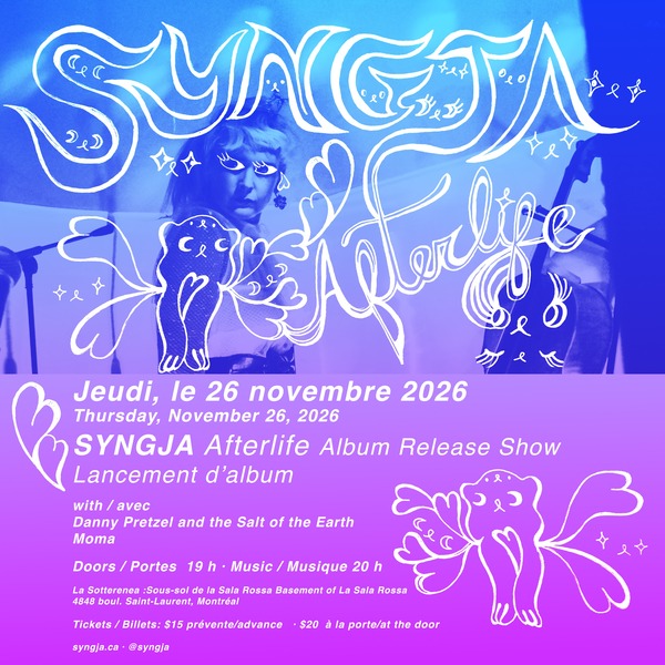 Syngja Afterlife Album release show with Danny Pretzel and the Salt of the Earth and Moma Logo