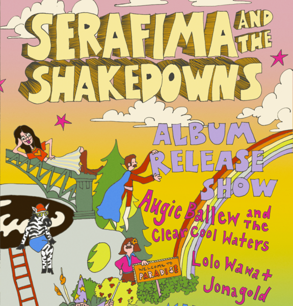 Serafima and the Shakedowns, Augie Ballew and The Cool Clear Waters, Lolo Wawa + Jonagold Logo