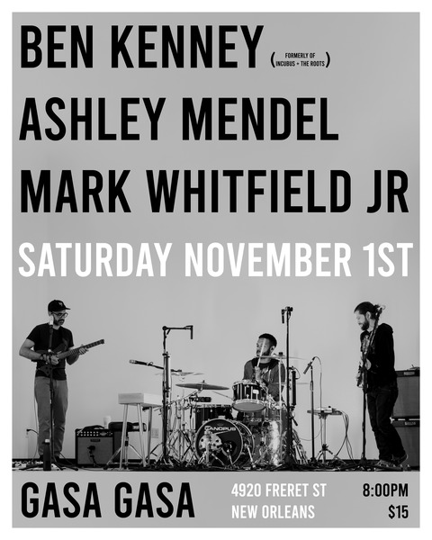Ben Kenney with Ashley Mendel and Mark Whitfield Jr. Logo