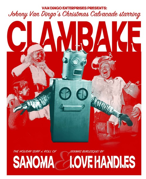 Clambake Christmas, with Sir Reginold Cosgrove & His Nitetime Singers, Love Handles Burlesque Logo
