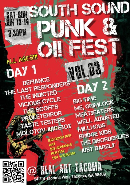 Real Art Tacoma Presents: South Sound Punk & OI! Fest Vol. 3 (WEEKEND PASS) Logo