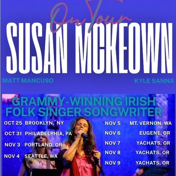 Susan McKeown with Kyle Sanna and Matt Mancuso Logo