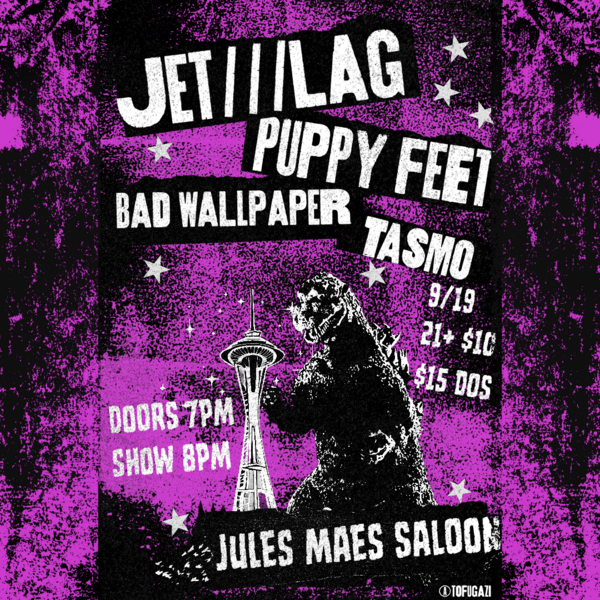 Jet///Lag - Puppy Feet - Bad Wallpaper - Tasmo Logo