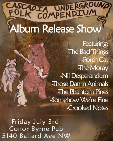 Cascadia Underground Folk Compendium Record Release Party Logo