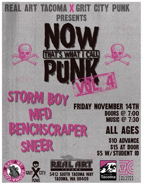 Real Art Tacoma x Grit City Punk presents: Now That's What I Call Punk Vol. 4 Logo