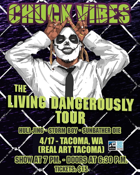 Real Art Tacoma Presents: Chuck Vibes, Huli Jing, Storm Boy, Sunbather Die Logo