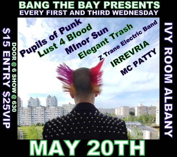 BANG THE BAY! PUPILS OF PUNK + LUST 4 BLOOD + MINOR SUN + ELEGANT TRASH Logo