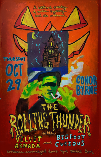 The Rolling Thunder + Bigfoot Curious + Velvet Armada Logo